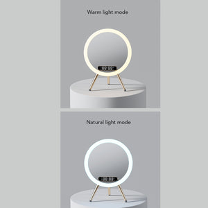 2023 New Multi -function LED Mirror Alarm Clock Wireless Charger Digital Clock Time USB Table Clock